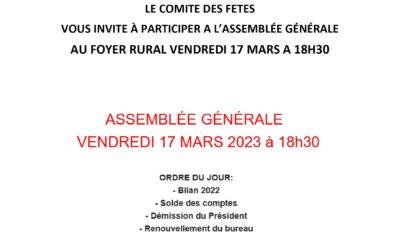 AG COMITE DES FETES