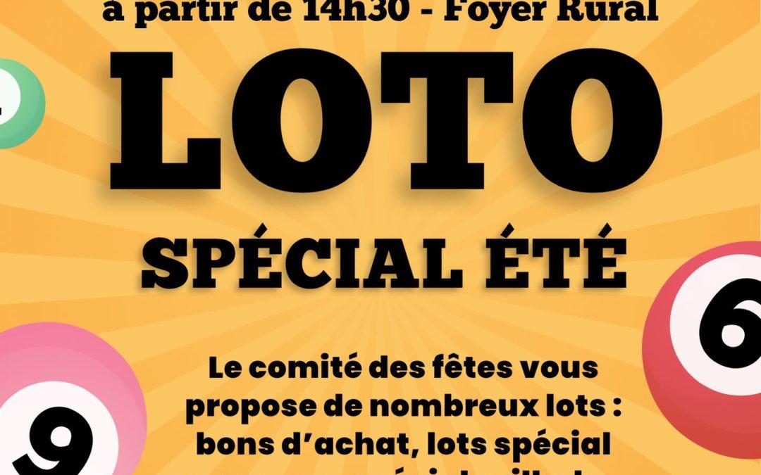 Loto spécial été Dimanche 22 juin organisé par le Comité des fêtes
