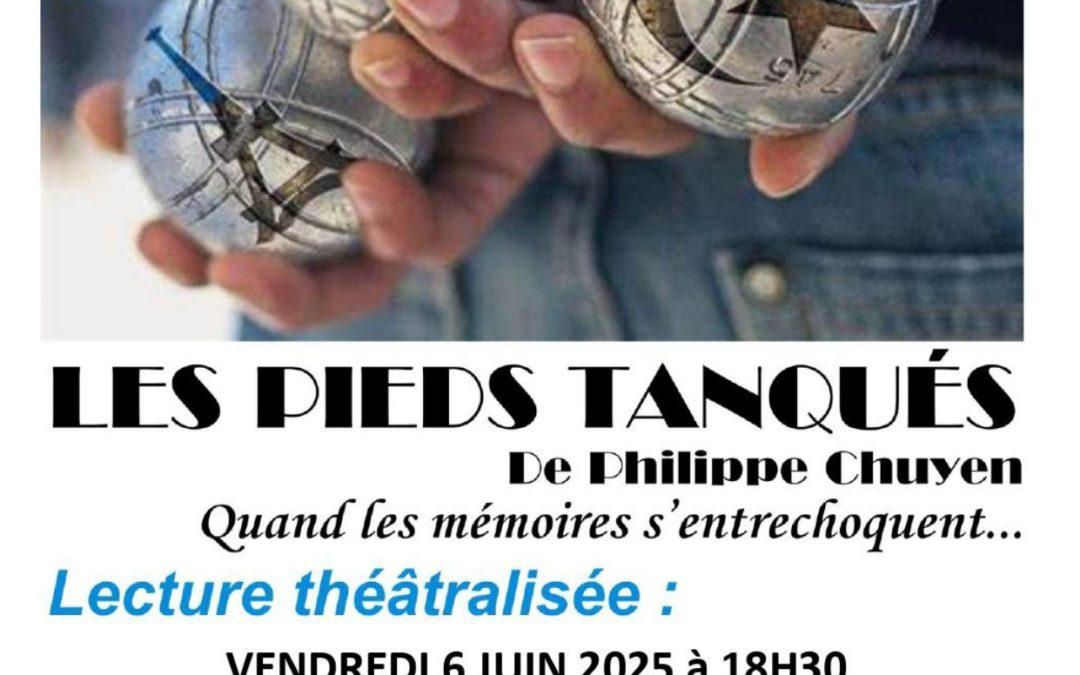 Les pieds tanqués – lecture théâtralisée – vendredi 6 juin à 18h30 – Rendez-vous Place du Château devant la MHeMO