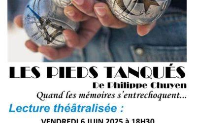 Les pieds tanqués – lecture théâtralisée – vendredi 6 juin à 18h30 – Rendez-vous Place du Château devant la MHeMO