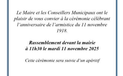 Cérémonie du 11 novembre 2025