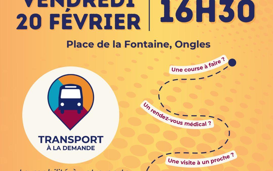 Transport à la demande – vendredi 20 février à 16h30 – Place de la Fontaine