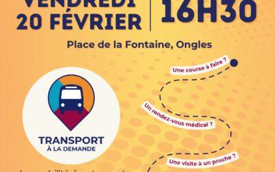 Transport à la demande – vendredi 20 février à 16h30 – Place de la Fontaine