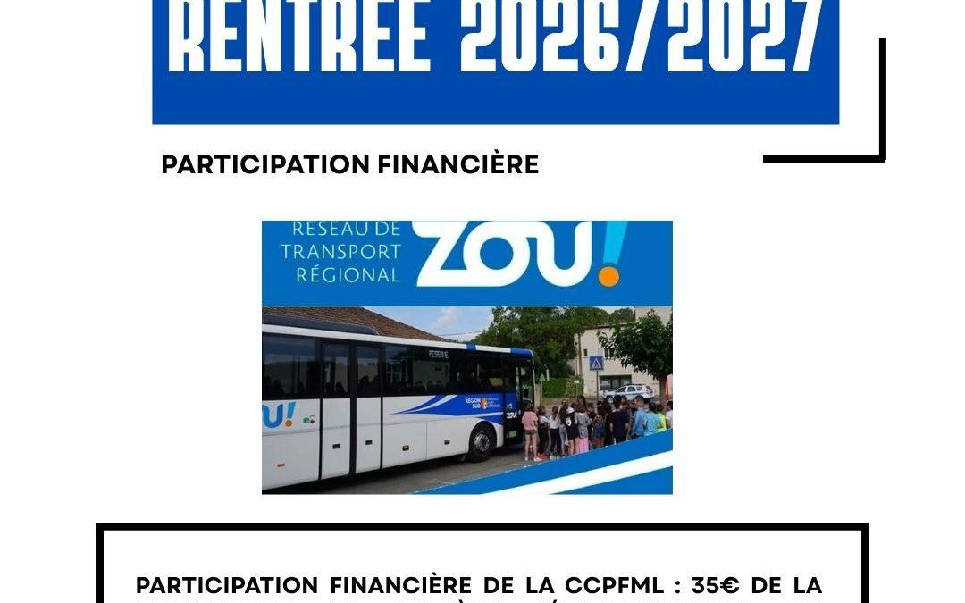 Transport scolaire 2026/2027